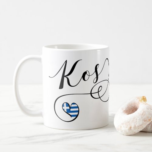 Kos Heart In Flag Greece I Love Kos Cos Coffee Mug
