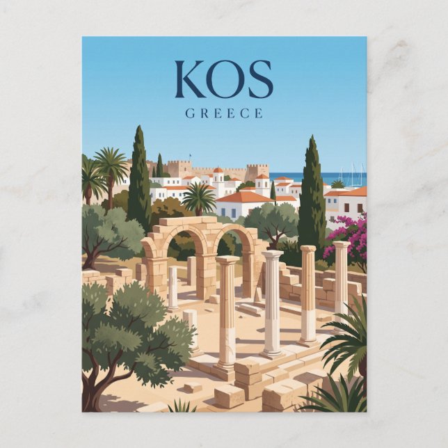 Kos Town Greece Postcard (Front)