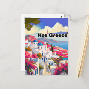 Kos Travel Postcard Art, Kos Greece Travel Art Kos
