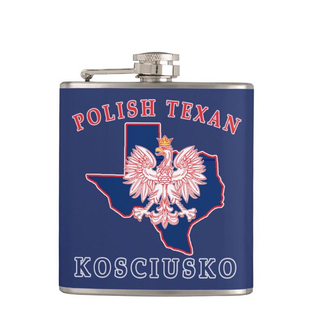 Kosciusko Polish Texan Flask (Front)