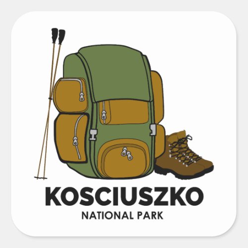 Kosciuszko National Park Backpack Square Sticker