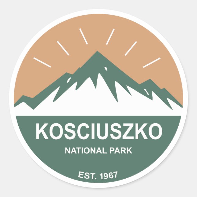 Kosciuszko National Park Classic Round Sticker (Front)