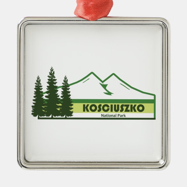 Kosciuszko National Park Green Stripes Metal Ornament (Front)