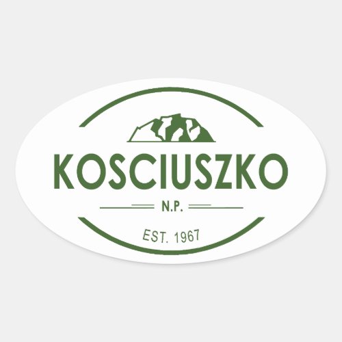 Kosciuszko National Park Oval Sticker