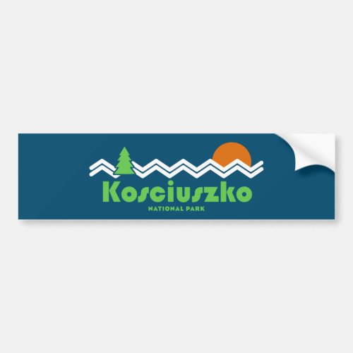 Kosciuszko National Park Retro Bumper Sticker
