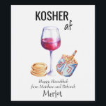 Kosher AF  Hanukkah Funny Gift Wine Wine Label<br><div class="desc">This design was created though digital art. It may be personalized in the area provided or customizing by choosing the click to customize further option and changing the name, initials or words. You may also change the text color and style or delete the text for an image only design. Contact...</div>