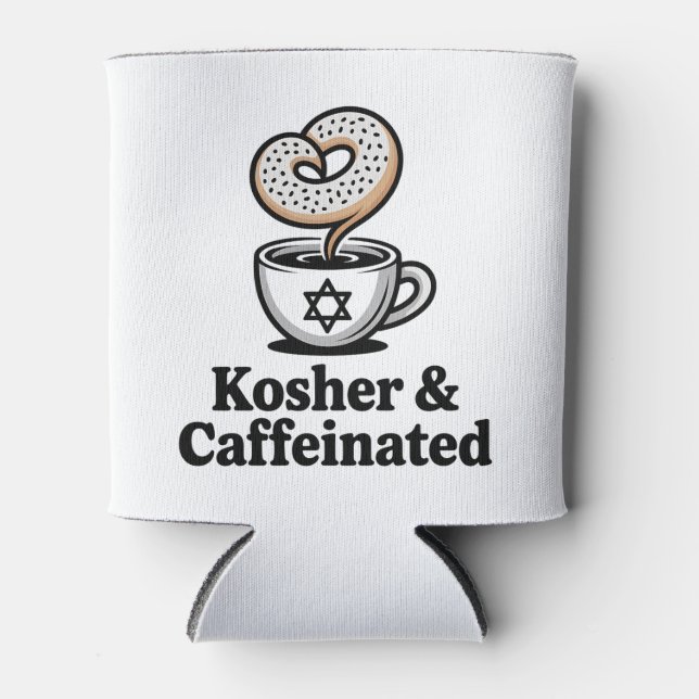 Kosher and Caffeinated Jewish Coffee Hanukkah   Can Cooler (Front)