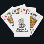 Kosher and Caffeinated Jewish Coffee Hanukkah   Poker Cards<br><div class="desc">Kosher Caffeinated,  Jewish Coffee Lover,  Hanukkah Caffeine,  Hebrew Culture Humor,  Kosher Coffee Meme,  Festive Jewish Drink,  Hanukkah 2025,  Coffee Obsession,  Jewish Holiday Energy,  Caffeinated Tradition</div>