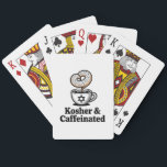 Kosher and Caffeinated Jewish Coffee Hanukkah Poker Cards<br><div class="desc">Kosher Caffeinated, Jewish Coffee Lover, Hanukkah Caffeine, Hebrew Culture Humor, Kosher Coffee Meme, Festive Jewish Drink, Hanukkah 2025, Coffee Obsession, Jewish Holiday Energy, Caffeinated Tradition</div>
