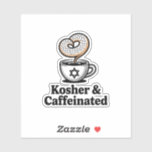 Kosher and Caffeinated Jewish Coffee Hanukkah   Sticker<br><div class="desc">Kosher Caffeinated,  Jewish Coffee Lover,  Hanukkah Caffeine,  Hebrew Culture Humor,  Kosher Coffee Meme,  Festive Jewish Drink,  Hanukkah 2025,  Coffee Obsession,  Jewish Holiday Energy,  Caffeinated Tradition</div>