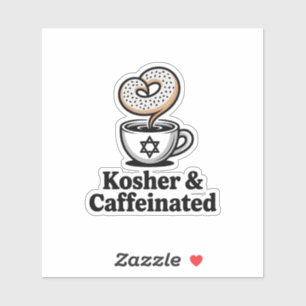 Kosher and Caffeinated Jewish Coffee Hanukkah Sticker