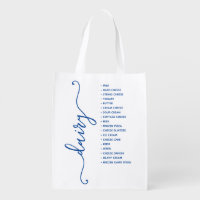 Kosher Dairy Blue Script with Shopping list