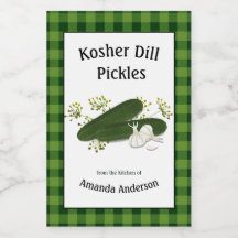Kosher Dill Pickles Plaid V Food Label