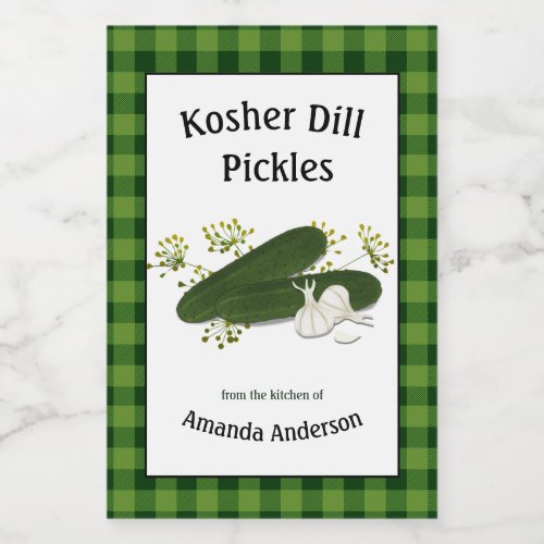 Kosher Dill Pickles Plaid V Food Label
