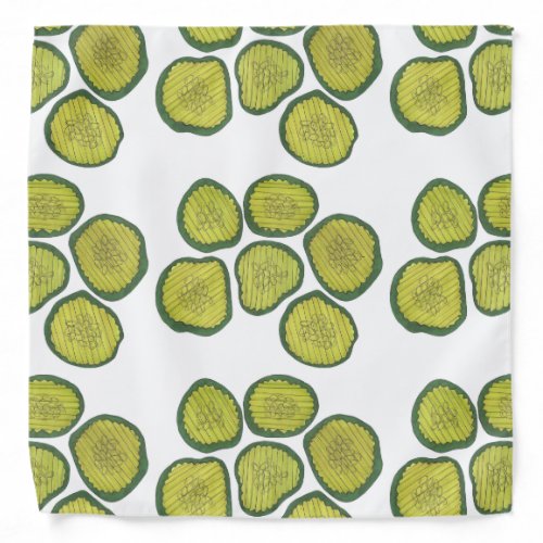 Kosher Green Dill Pickle Print Pickles Pattern Bandana