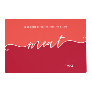 Kosher Kitchen Dairy Blue /  Meat  Reversible  Placemat