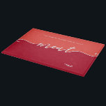 Kosher Kitchen Script Meat Red Cutting Board<br><div class="desc">Our Kosher Kitchen Meat Red glass Cutting board is a beautiful way to keep things Kosher. Perfect for Kitchen or Dorm Room, Elegant Modern Clean lines. Space for your name or message- or delete the small words and keep it simple. Keeping kosher has never been so pretty. That was easy...</div>