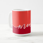 Kosher Kitchen Script Meat with Hebrew Red Mug<br><div class="desc">Our Kosher Kitchen 2-Tone Red mug with Large script 'Meat' has the Hebrew translation plus space for your message on the back. This mug is a beautiful, classy way to keep things Kosher. Perfect for your Kitchen, Dorm Room, or Office. Elegant Modern Clean lines. Space for your name or message-...</div>