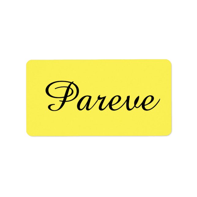 Kosher Kitchen Stickers Label Pareve Parve Parev (Front)