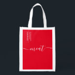 Kosher Meat Red Script with Shopping list Grocery Bag<br><div class="desc">Keep things Kosher when you BYOB with our Kosher Meat Red Script Space for Name Address grocery bag. Clean lines and space to add in your name / address/ email. Baggers will know right away where to pack everything on your list. That was easy :)</div>