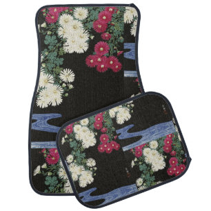 Koson Chrysanthemum Garden Japanese Flower Art Car Floor Mat