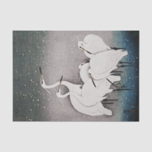 Koson Egrets in the Snow: Vintage Japanese Tissue Paper