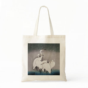 Koson Egrets in the Snow: Vintage Japanese Tote Bag