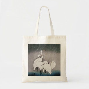 Koson Egrets in the Snow: Vintage Japanese Tote Bag