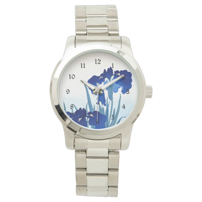 Koson - Iris Flowers, fine art painting Watch (Front)