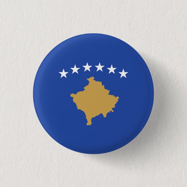 Kosovar Flag, Flag of Kosovo Button (Front)