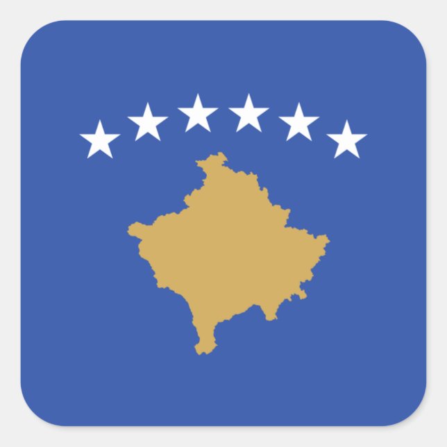 Kosovar Flag, Flag of Kosovo Square Sticker (Front)