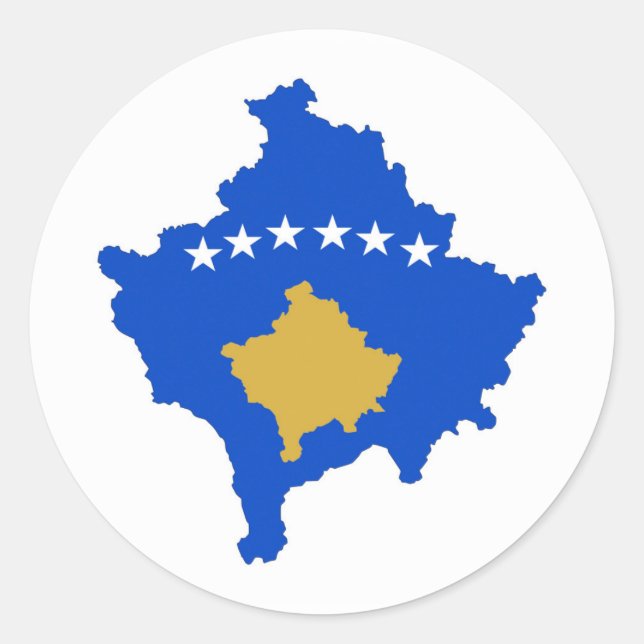 kosovo country flag map shape silhouette classic round sticker (Front)