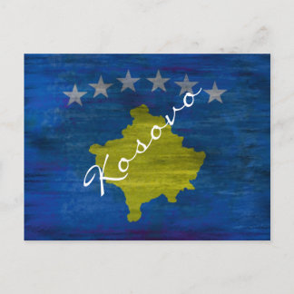 Kosovo distressed flag postcard