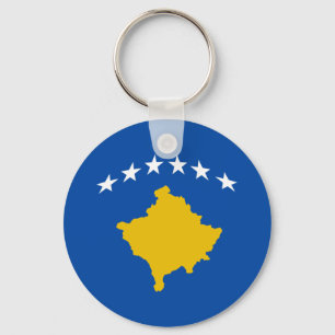 Kosovo Fisheye Flag Keychain