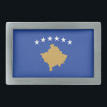 Kosovo Flag Belt Buckle<br><div class="desc">Patriotic flag of Kosovo.</div>