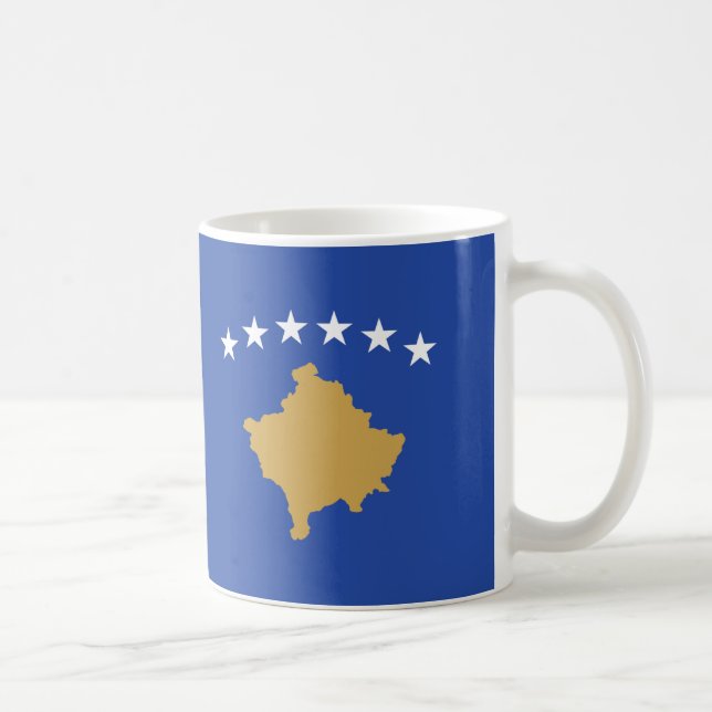 Kosovo Flag Ceramic Coffee Mug (Right)