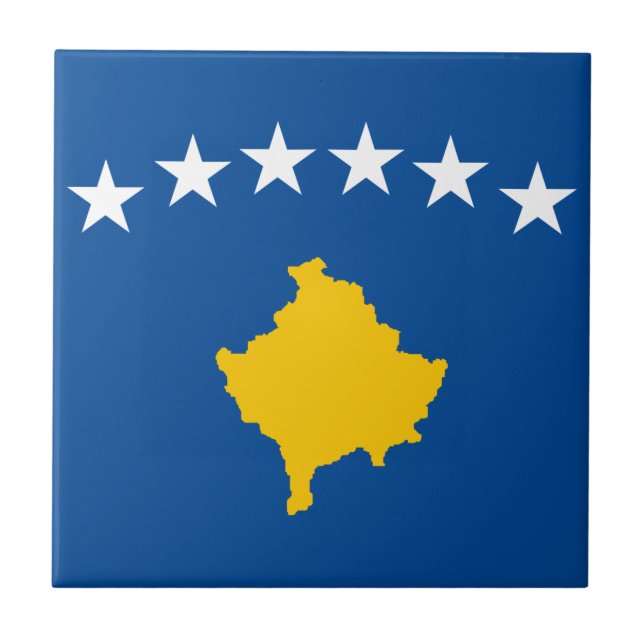 Kosovo Flag Ceramic Tile (Front)