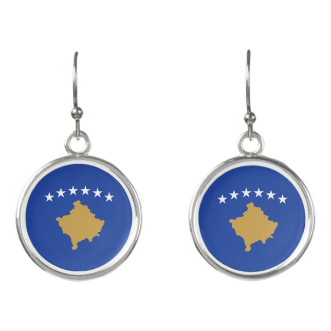 Kosovo Flag Earrings (Front)