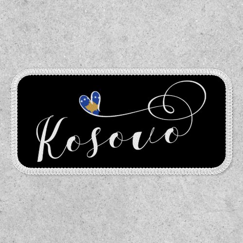 Kosovo Flag Heart I Love Kosovo Kosovar Patch