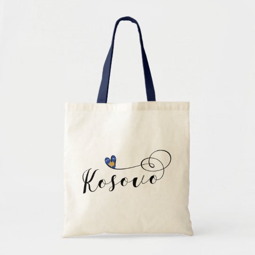 Kosovo Flag Heart I Love Kosovo Kosovar Tote Bag