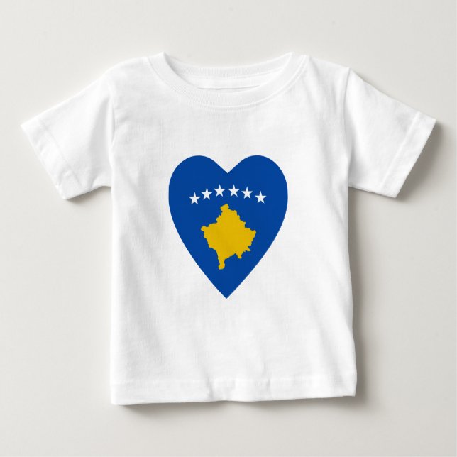 Kosovo Flag Heart T-Shirt (Front)