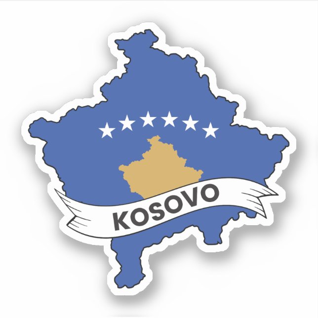 Kosovo Flag Map Sticker (Front)