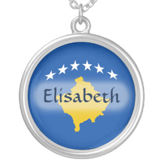Kosovo Flag + Name Necklace