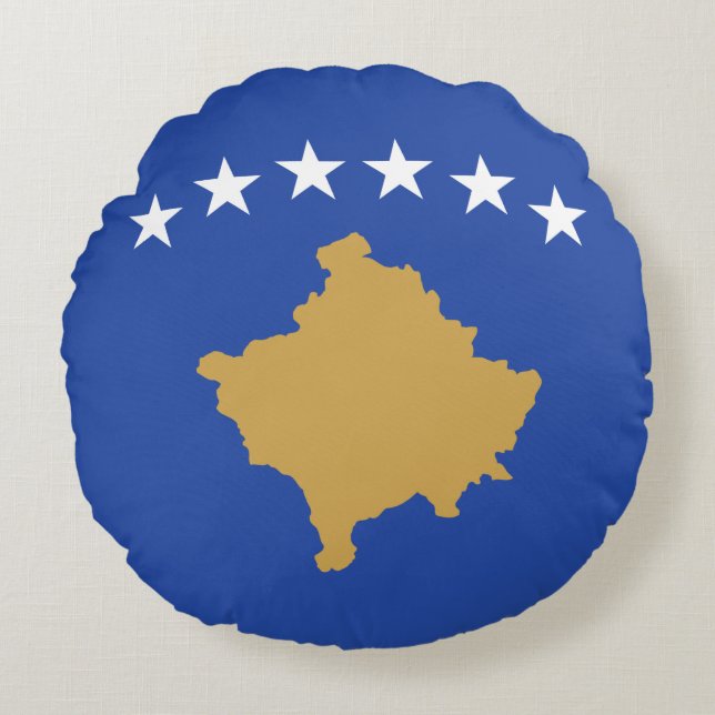 Kosovo Flag Round Pillow (Front)