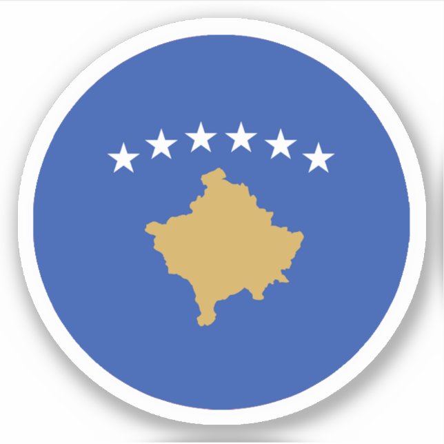 Kosovo Flag Round Sticker (Front)