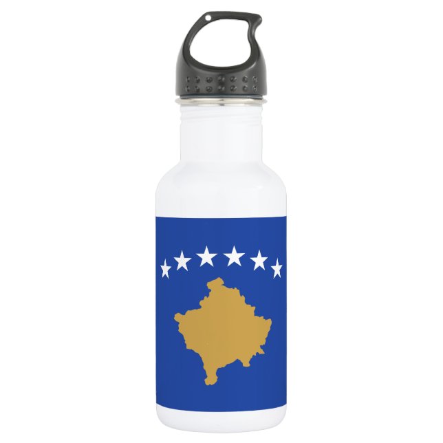 Kosovo Flag Stainless Steel Water Bottle (Front)