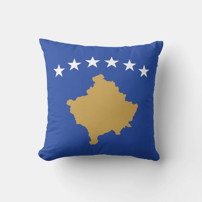 Kosovo Flag Throw Pillow (Front)