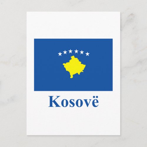 Kosovo Flag with Name in Albanian Postcard