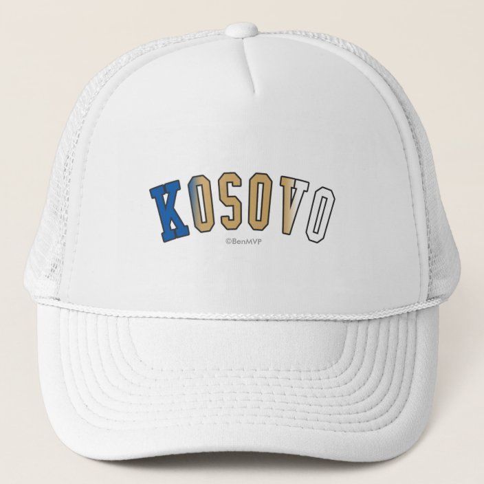 Kosovo in National Flag Colors Hat