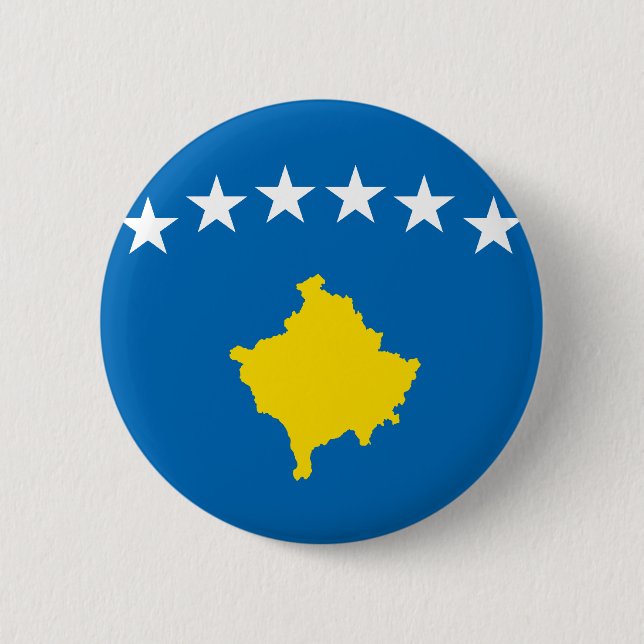Kosovo Islands Flag Pinback Button (Front)